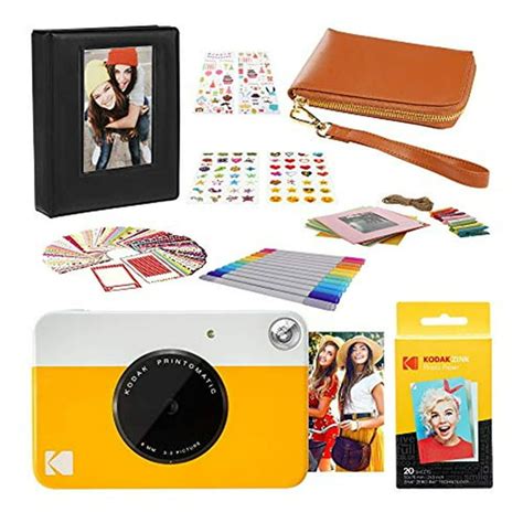 Kodak Printomatic Instant Print Camera Yellow 2x3 Photo Album Kit