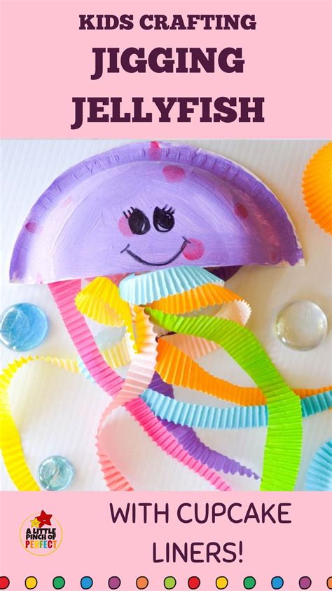 Jiggling Jellyfish Cupcake Liner Craft For Kids In 2022 Rainy Day