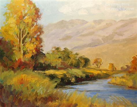 Owens River Painting Landscape With White Mountains
