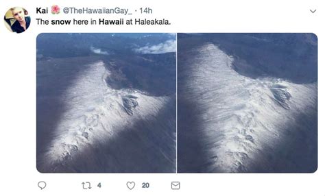 Palm Trees Cinders And Snow Photos Show A Rare Snowy Hawaii