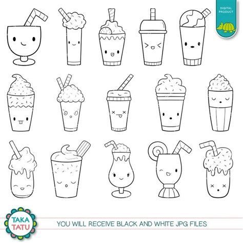 cute milkshake clipart kawaii milkshake printable etsy cute doodle art kawaii clipart