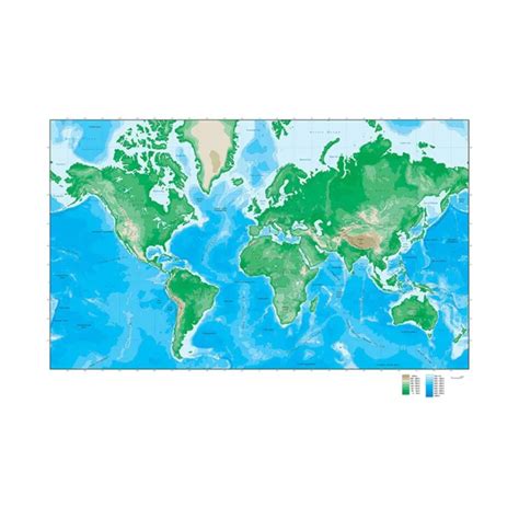 World Map Topographical Map Educational Poster A1 A2 1075 Picclick