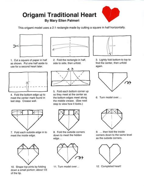 Origami Heart Full Sheet Paper Step By Step Origami Heart Rectangle