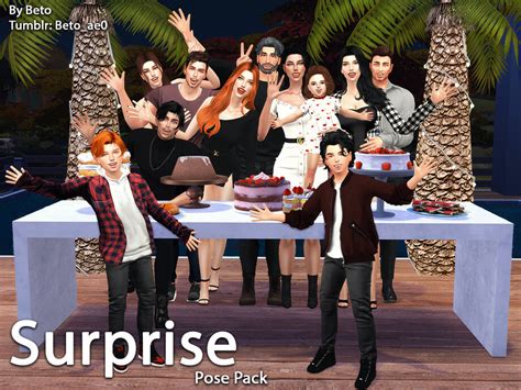 Sims 4 Surprise Pose Pack By Betoae0 Cc The Sims