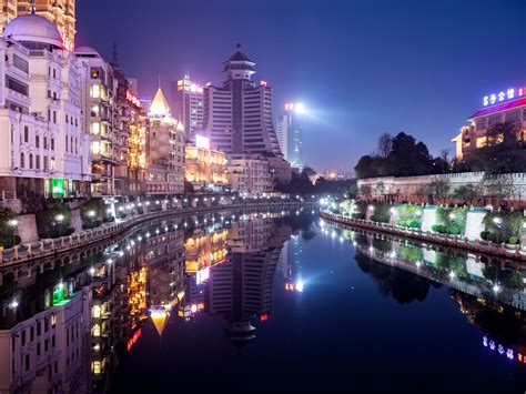 Downtown Guiyang Guizhou Part Of The Poorest Province In China Its