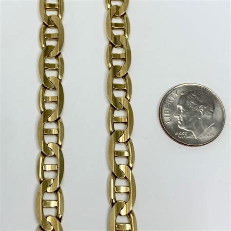 10 Karat Yellow Gold Italian Gucci Mariner Link Chain Necklace At