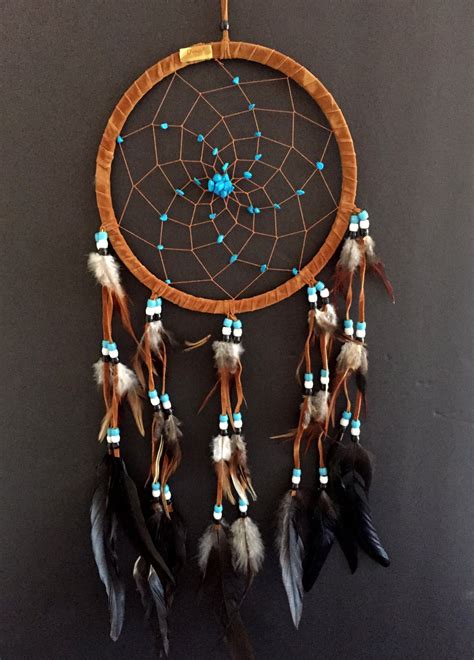 Dream Catcher Dreamcatcher Brown Suede With Turquoise Details