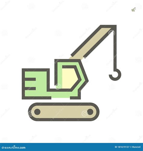 Crawler Crane Icon Stock Vector Illustration Of Overhead 181619137