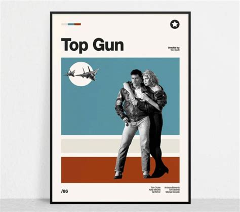 Top Gun Retro Movie Print Modern Vintage Mid Century Modern