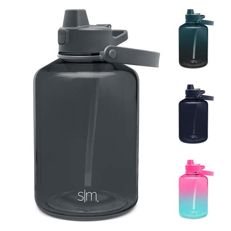 Buy Simple Modern Water Bottle With Push Button Silicone Straw Lid