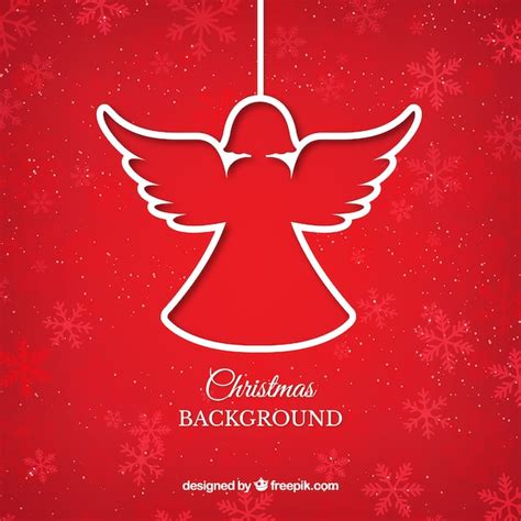 Red Christmas Angel Background Vector Free Download