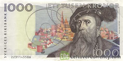Other banknotes from this collection. 1000 Swedish Kronor (Gustav Vasa issue 1989) - exchange yours