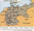 Mapa del Imperio alemán entre 1871 y 1918 donde se pueden apreciar los ...