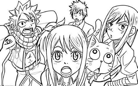 Fairy Tail Anime Chibi Coloring Pages Sketch Coloring Page