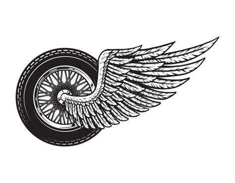Motorcycle Wheel And Wings Tattoo Free Vector Download 2020