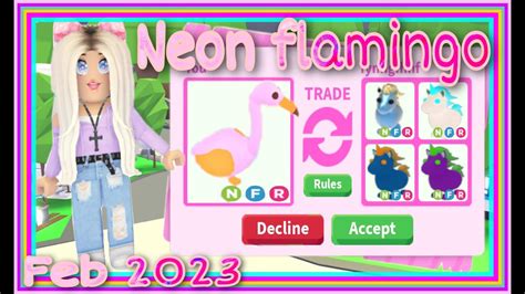Current Neon Flamingo Offers Feb 2023 Adoptme Roblox Youtube