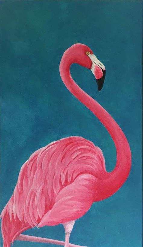 Flamingo Pink Flamingo Acrylic Painting Prints Giclee Flamingo