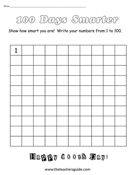 Writing Numbers To 100 Worksheet