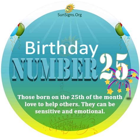 Birthday Number 25 Born On The 25th Day Of The Month Sunsignsorg
