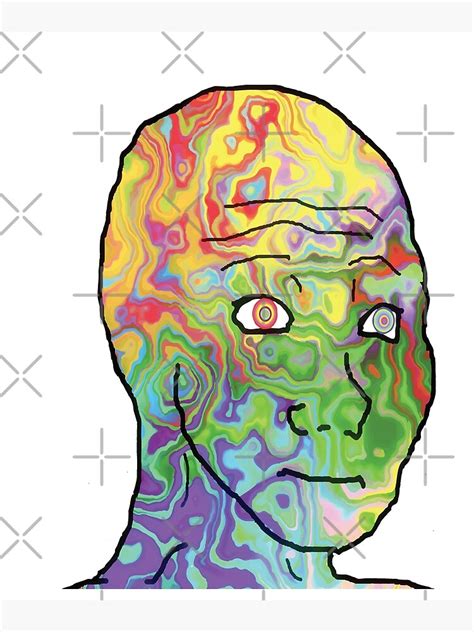 Wojak Psychedelic Trippy Meme Doomer Nihilism Canvas Print By