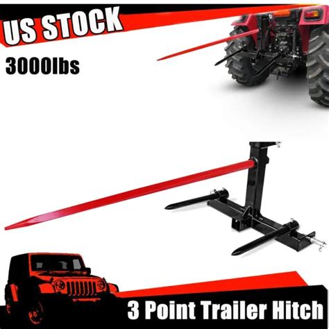 49 Hay Bale Spear 3 Point Trailer Hitch With 2 Receiver For Category