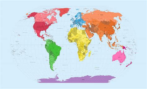 Large World Continents Map