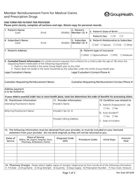 Medical Reimbursement Form 6 Free Templates In Pdf Word Excel Download