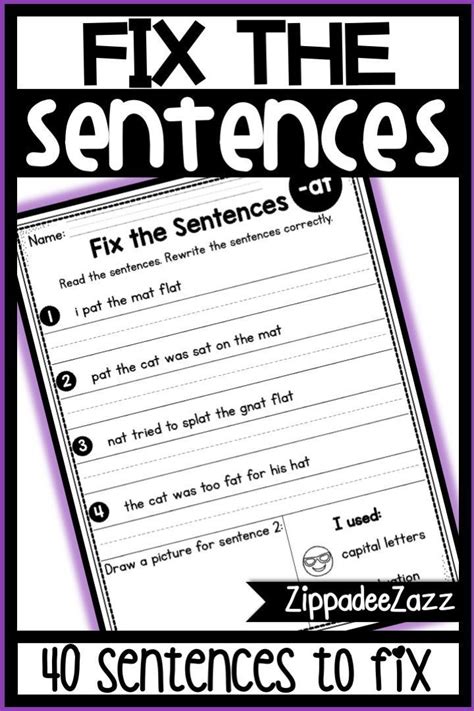 Fix The Sentence Worksheets Free Worksheeta