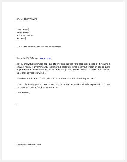 From the post of sales manager. Three Months Probation Period Letters | Formal Word Templates