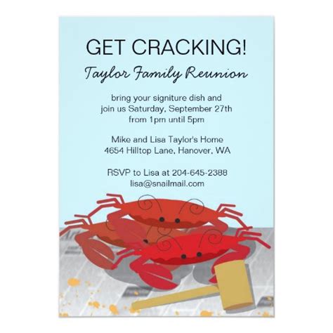 Crab Feast Party Invitation Card Zazzle