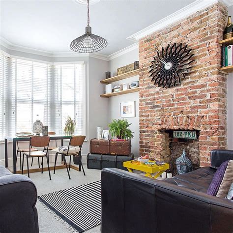 Exposed Brick Living Room Design Ideas