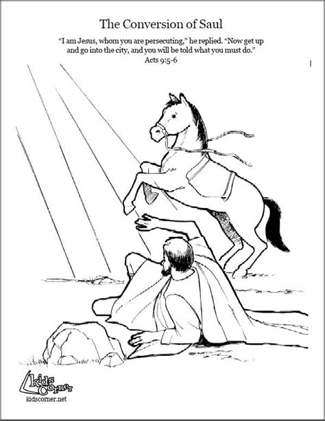 We see a persistent enemy resisting the convictions of the holy spirit, kicking against the. Paul's Conversion. Coloring page, script and audio story ...