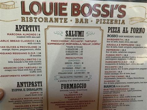 Online Menu Of Louie Bossis Ristorante Bar Pizzeria Restaurant Boca