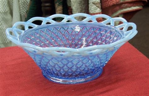 1 Imperial Glass Katy Blue Laced Edge Vegetable Salad Bowl