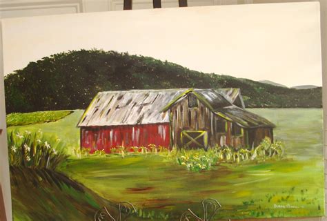 Summer Barn scene painting | Barn scene painting, Scene paintings, Barn scene