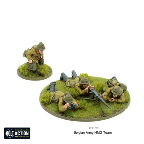 Belgian Army Hmg Team 28mm Wwii Warlord Games Frontline Games