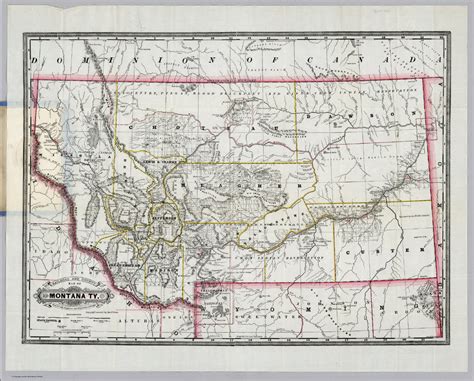Railroad And County Map Of Montana Ty David Rumsey Historical Map