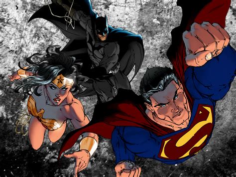 X Batman Superman Wonder Woman Dc Comic Art Wallpaper X