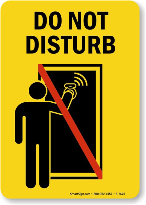 10 In X 7 In Do Not Disturb Sign With Graphic Sku S 7675