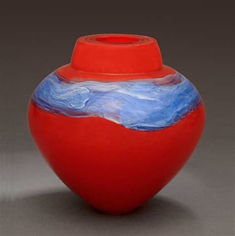 Lacquer Red Emperor Bowl By Randi Solin Art Glass Vessel Artful Home
