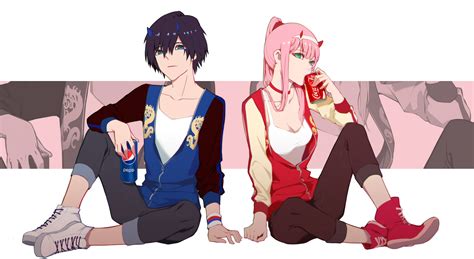 Anime Pepsi And Coca Cola Illustration Darling In The Franxx Zero Two