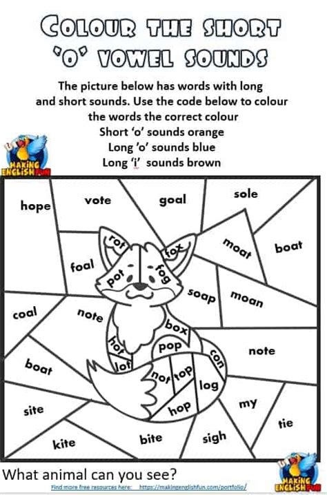 Colour By Short Vowel Phonics Worksheets Making English Fun