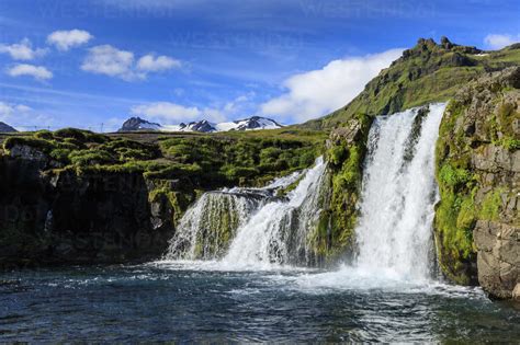 Kirkjufellsfoss Waterfall In Grundarfjordur Iceland Europe Stock Photo