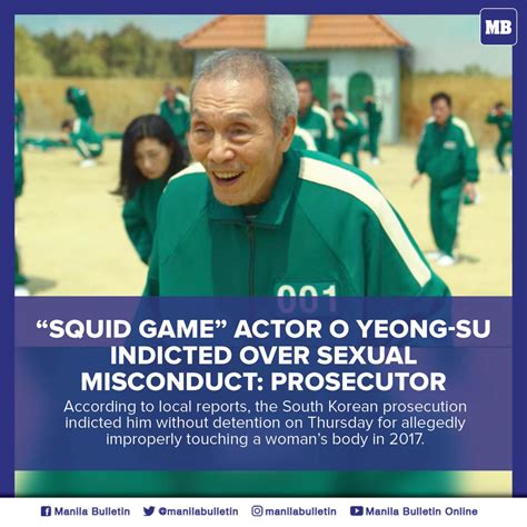 manila bulletin news on twitter “squid game” actor o yeong su has been indicted on charges of