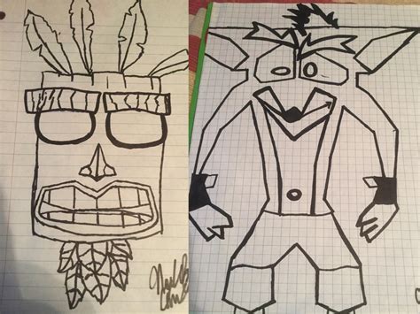 Those interested in seeing the extremely long drawing video you can check it out here www.youtube.com/watch. My first drawing of both Crash Bandicoot and Aku Aku ...