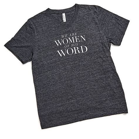 Women Of His Word V Neck T Shirt Charcoal Lifeway Women T
