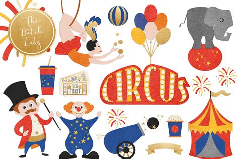 Circus Carnival Show Clipart Set Graphic By Daphnepopuliers