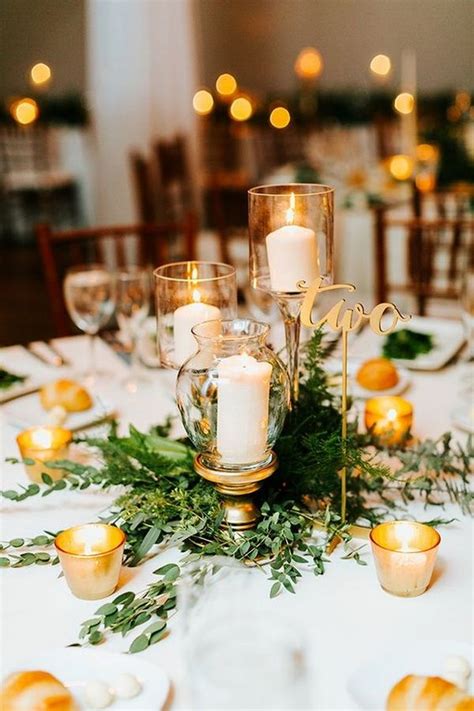 elegant wedding centerpieces  candles   trends