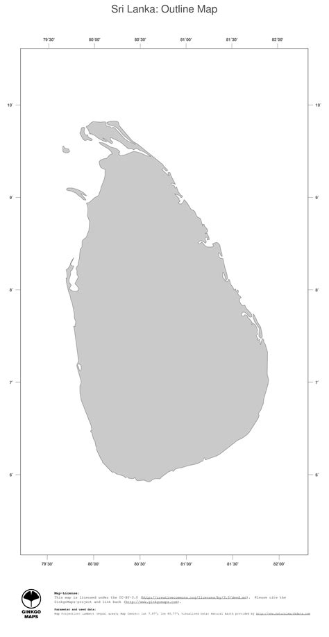 Map Sri Lanka Ginkgomaps Continent Asia Region Sri Lanka