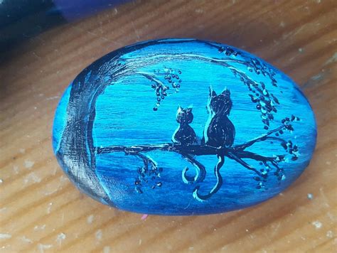 Painted Rock Cats Acrylic Hand Painted Painted Stone Painted
